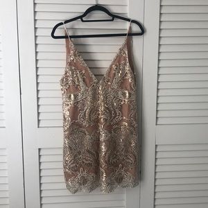 Free People sequins dress in gold